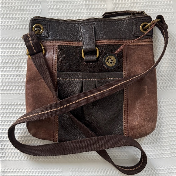 The Sak Handbags - The Sak | 100% Genuine Leather | Two-Tone Brown & Black | Messenger Shoulder Bag